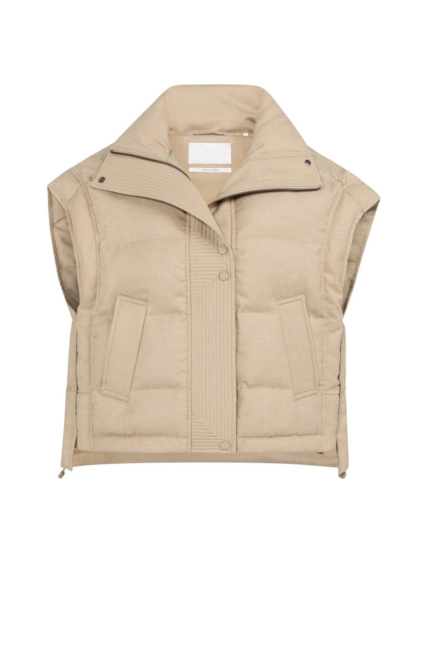 YAYA Gewatteerde Oversized Bodywarmer Met Kraag Gold