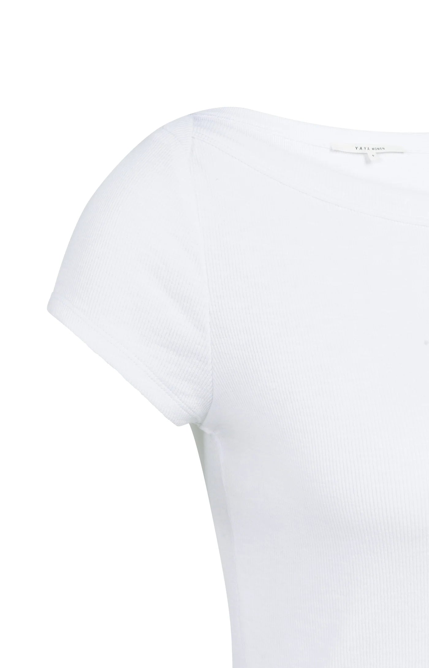 Yaya Ribbed Top With Boatneck