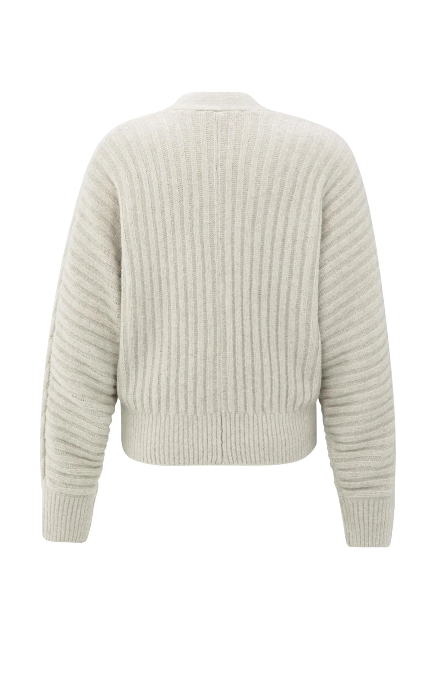 YAYA Gebreid Vest Met Kabels En Vleermuismouwen Cloud Grey Melange