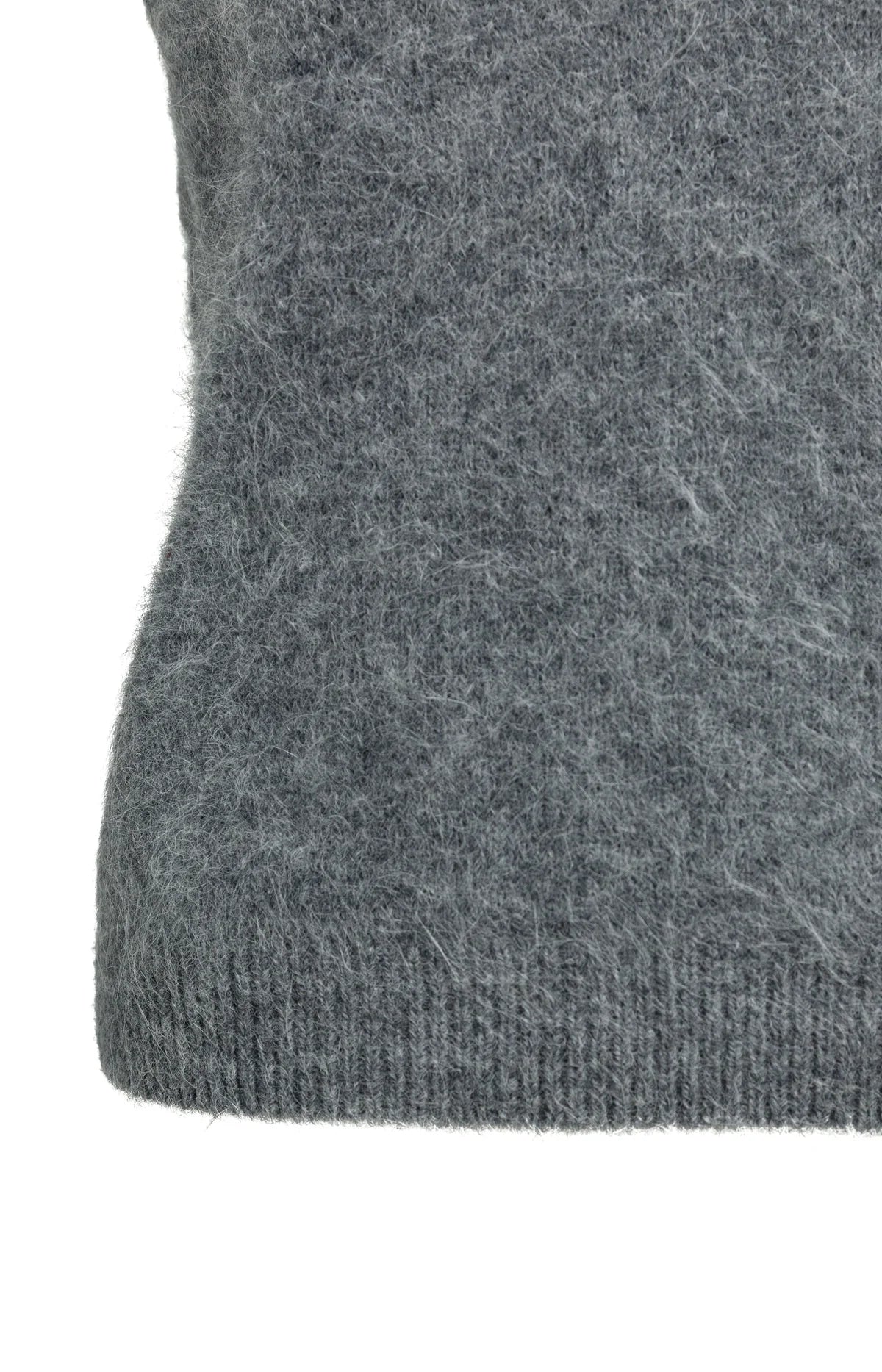 YAYA Zacht Gebreide Spencer Met Diepe V-hals Grey Melange