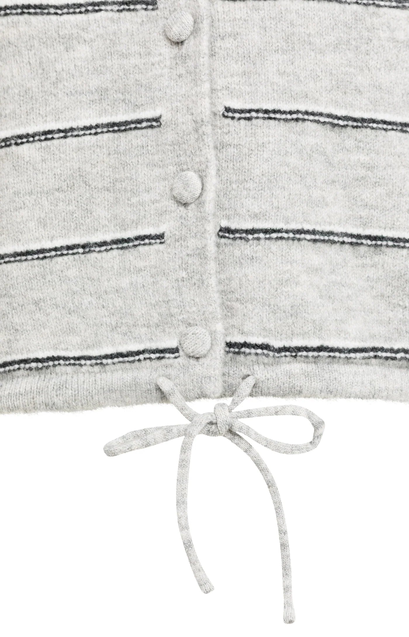 YAYA Gestreept Gebreid Vest Met Strikdetail Grey Melange
