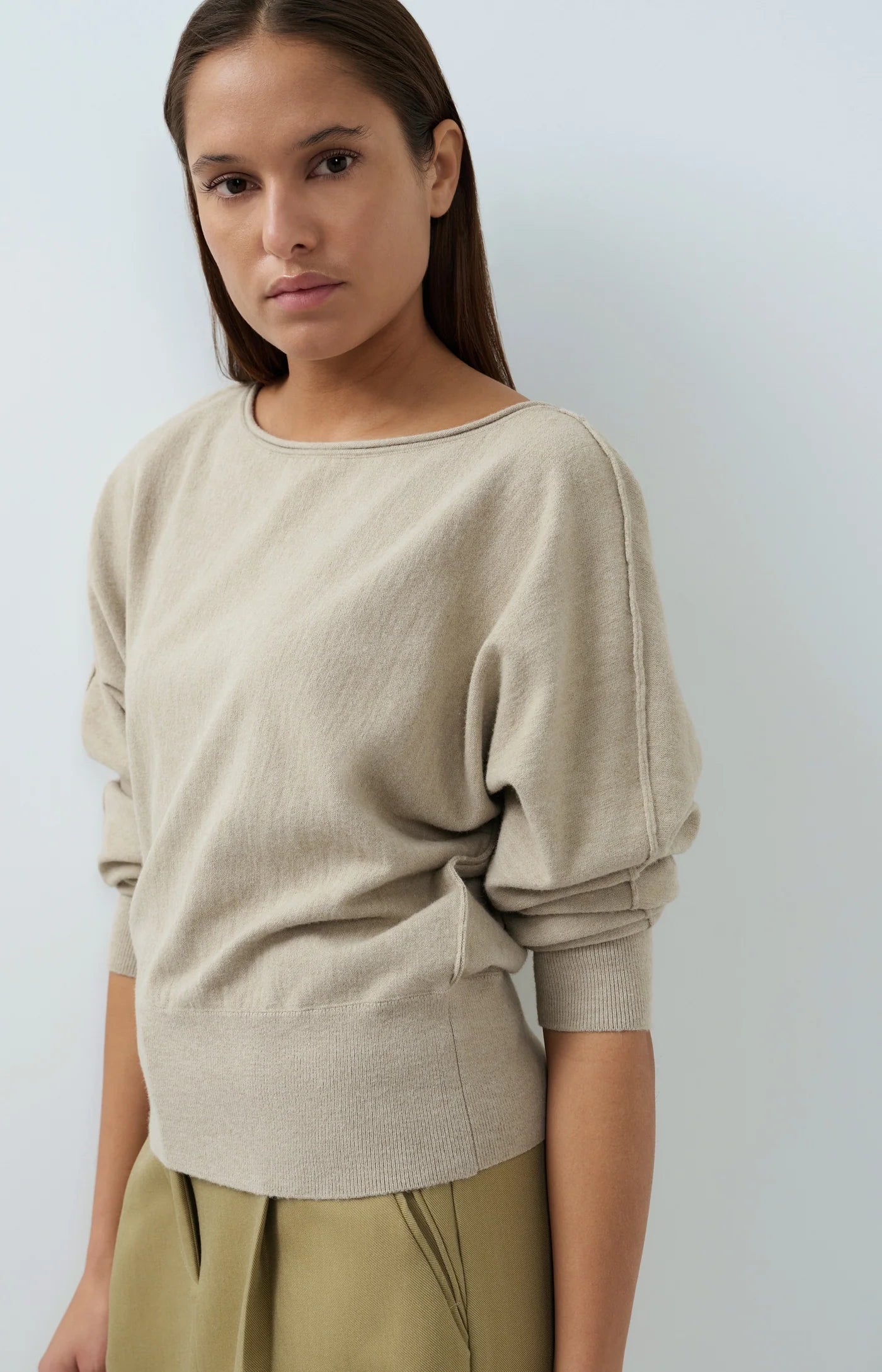 YAYA Trui Boothals En Lange Mouwen Grey