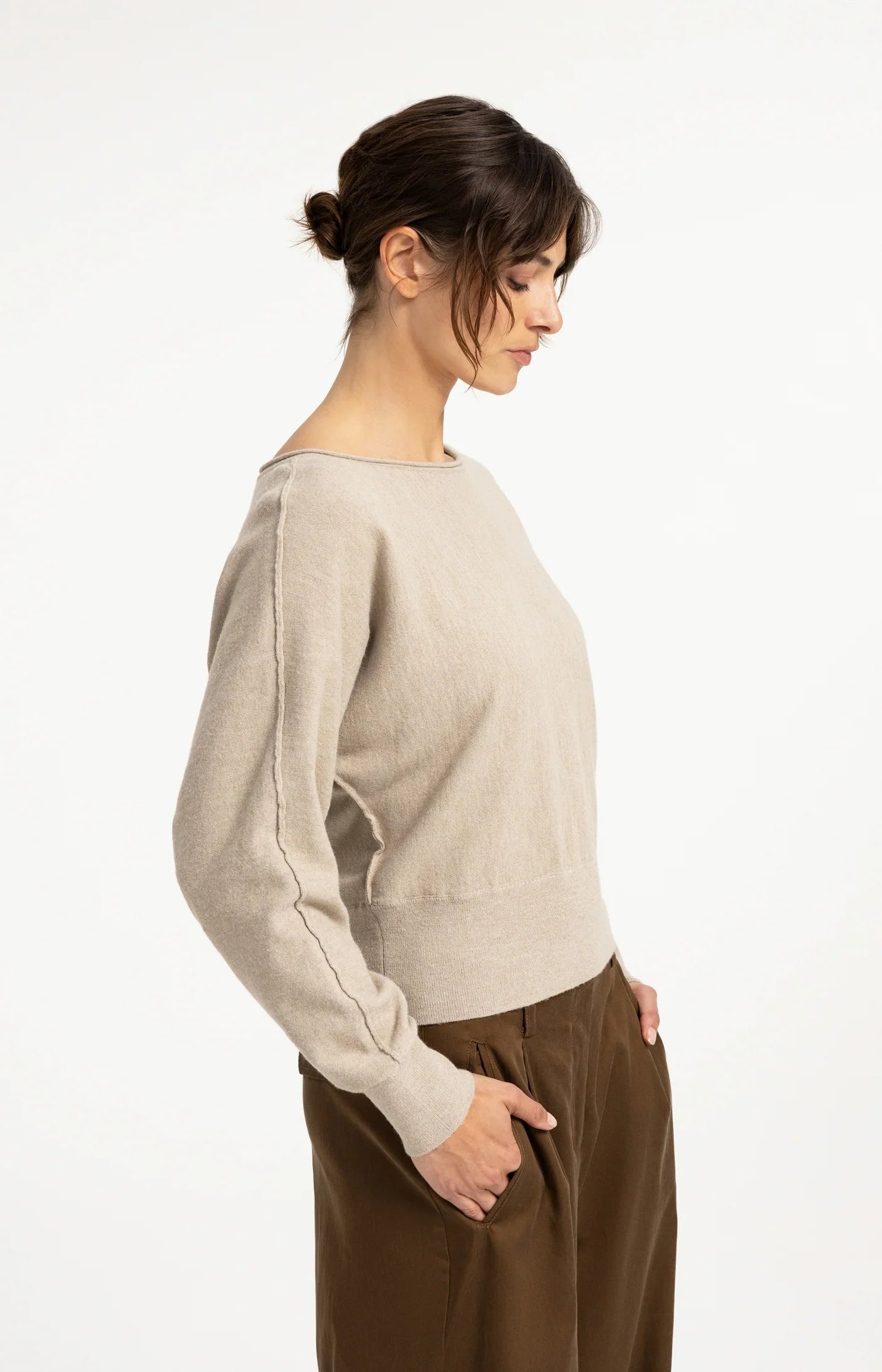 YAYA Trui Boothals En Lange Mouwen Grey