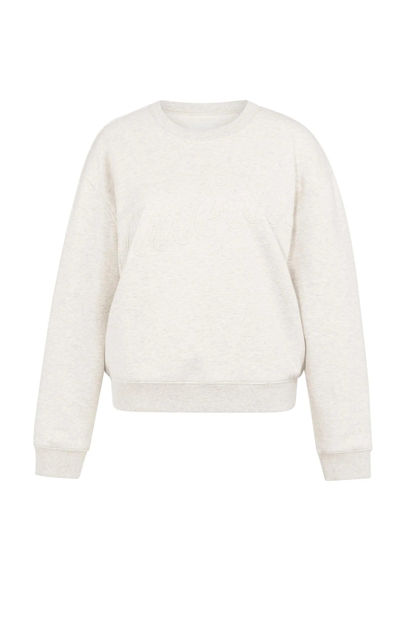 YAYA Sweater Met Opgestikte Tekst En Ronde Hals Heather Grey Melange