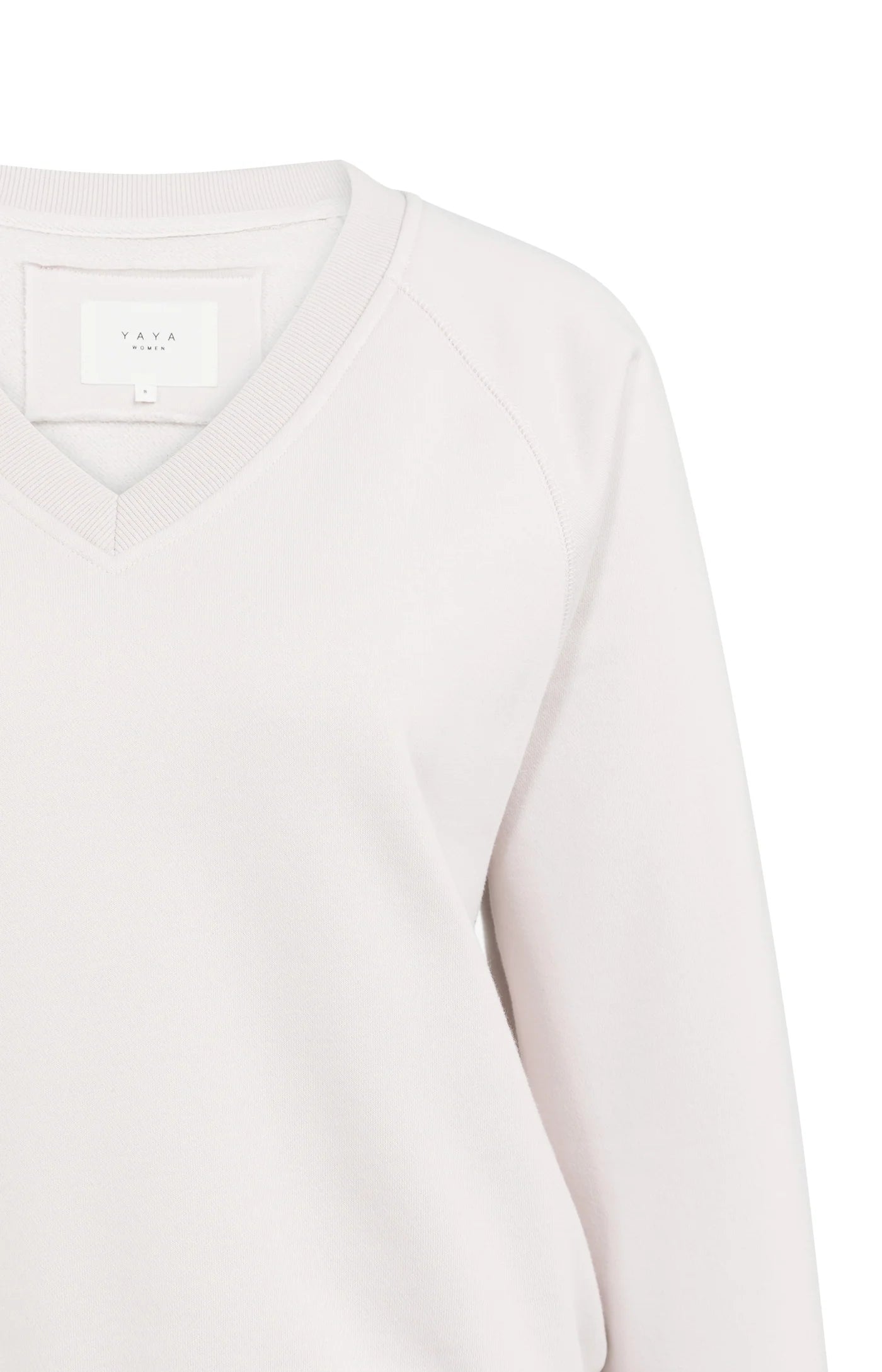 YAYA Sweater Met V-hals En Geribde Koorden Gray Lilac