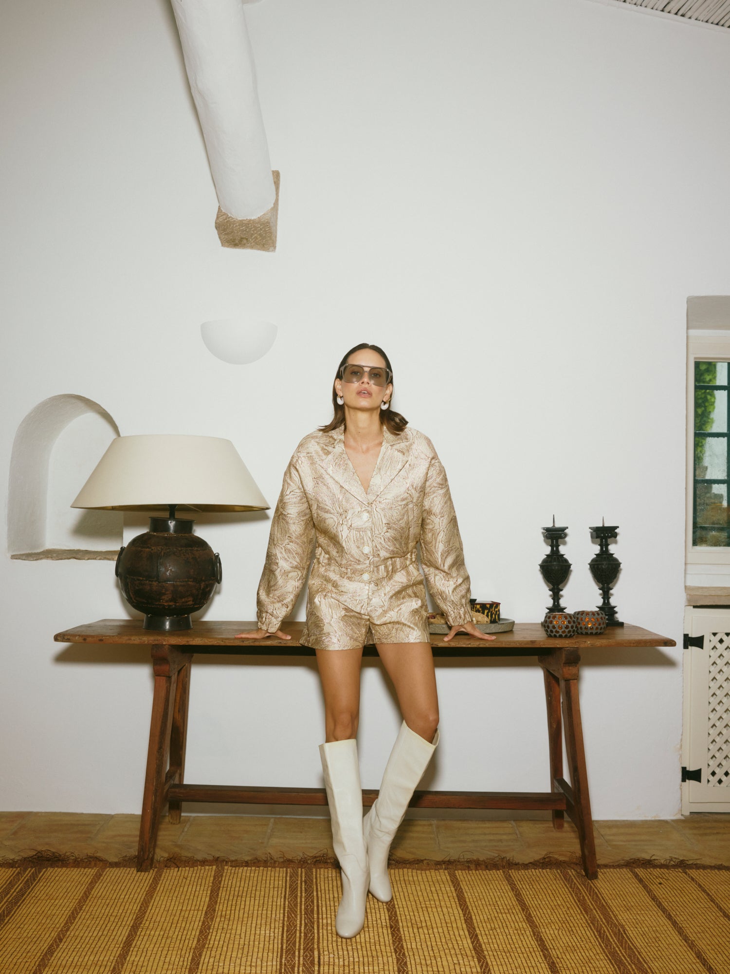 Lofty Manner Jacket Helja Fancy Jacquard Cream