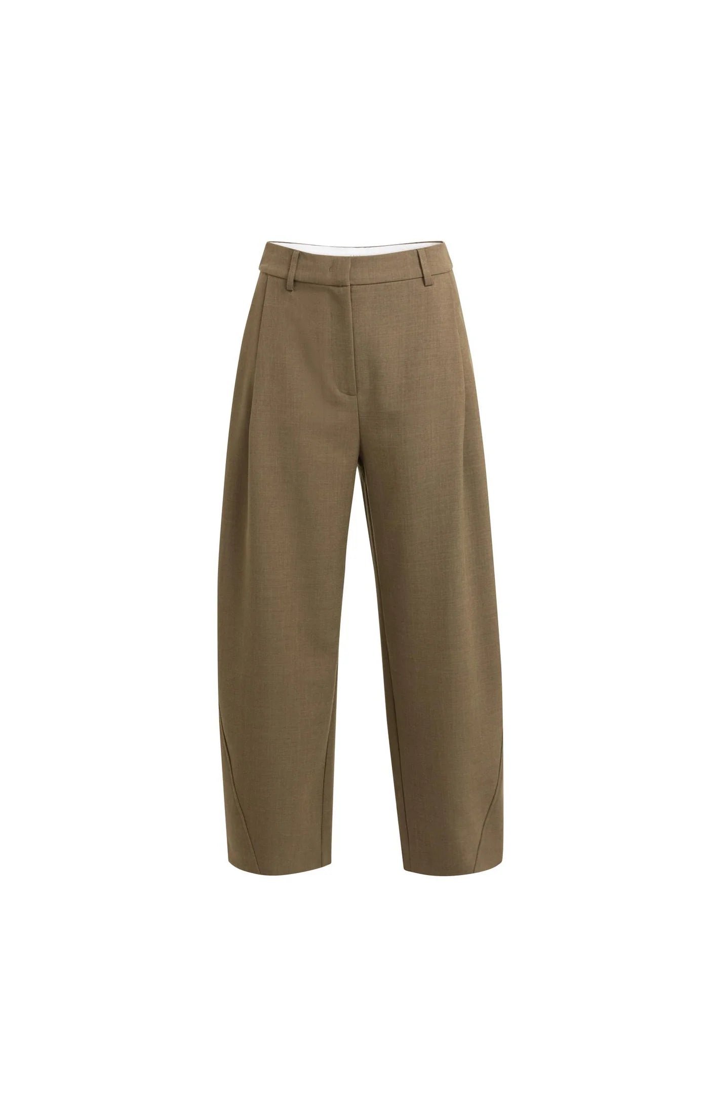 Yaya Geweven Broek Teak Brown