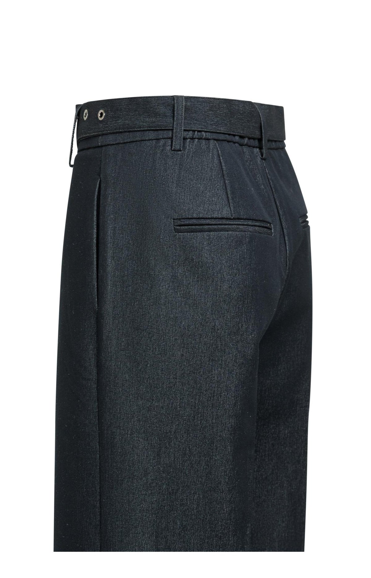 YAYA Geweven Broek Met Ceintuur En Subtiele Glans Cat Black