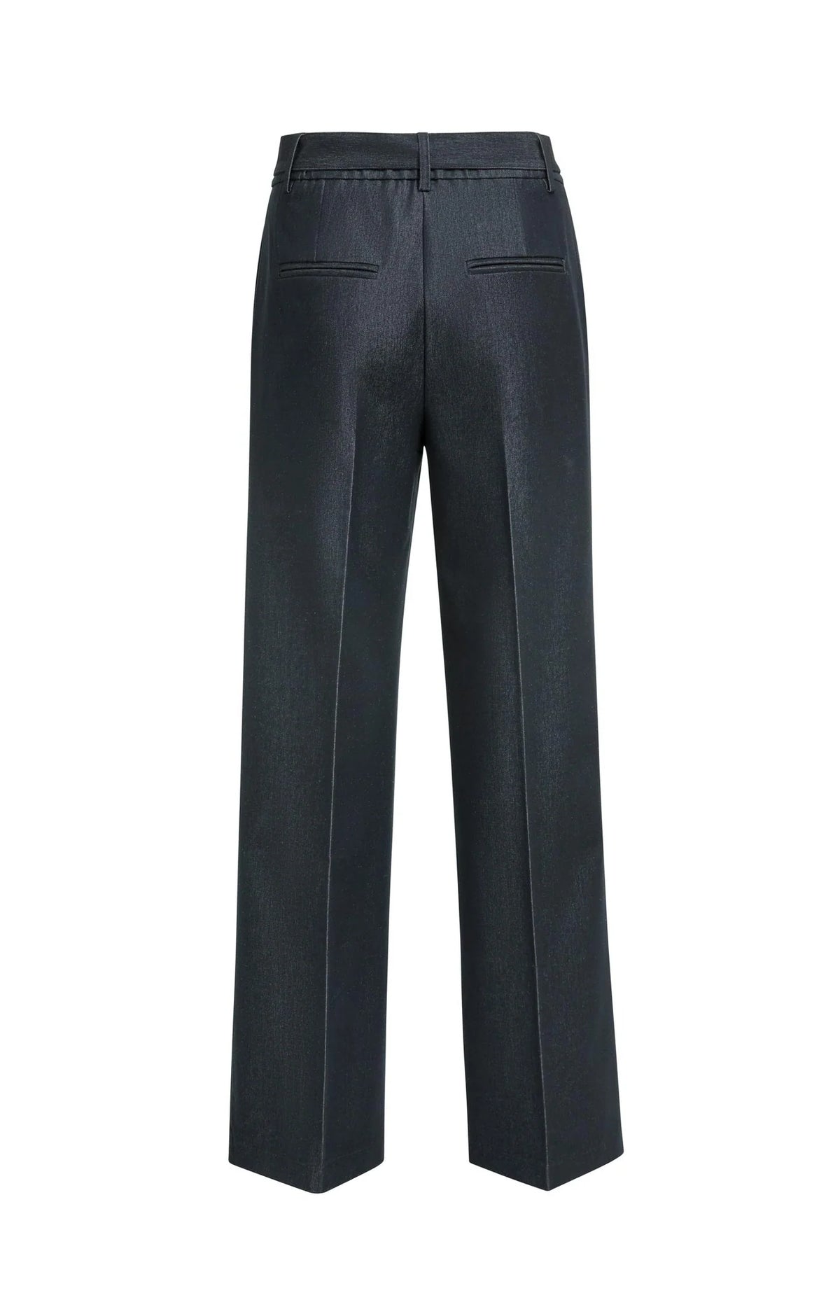 YAYA Geweven Broek Met Ceintuur En Subtiele Glans Cat Black