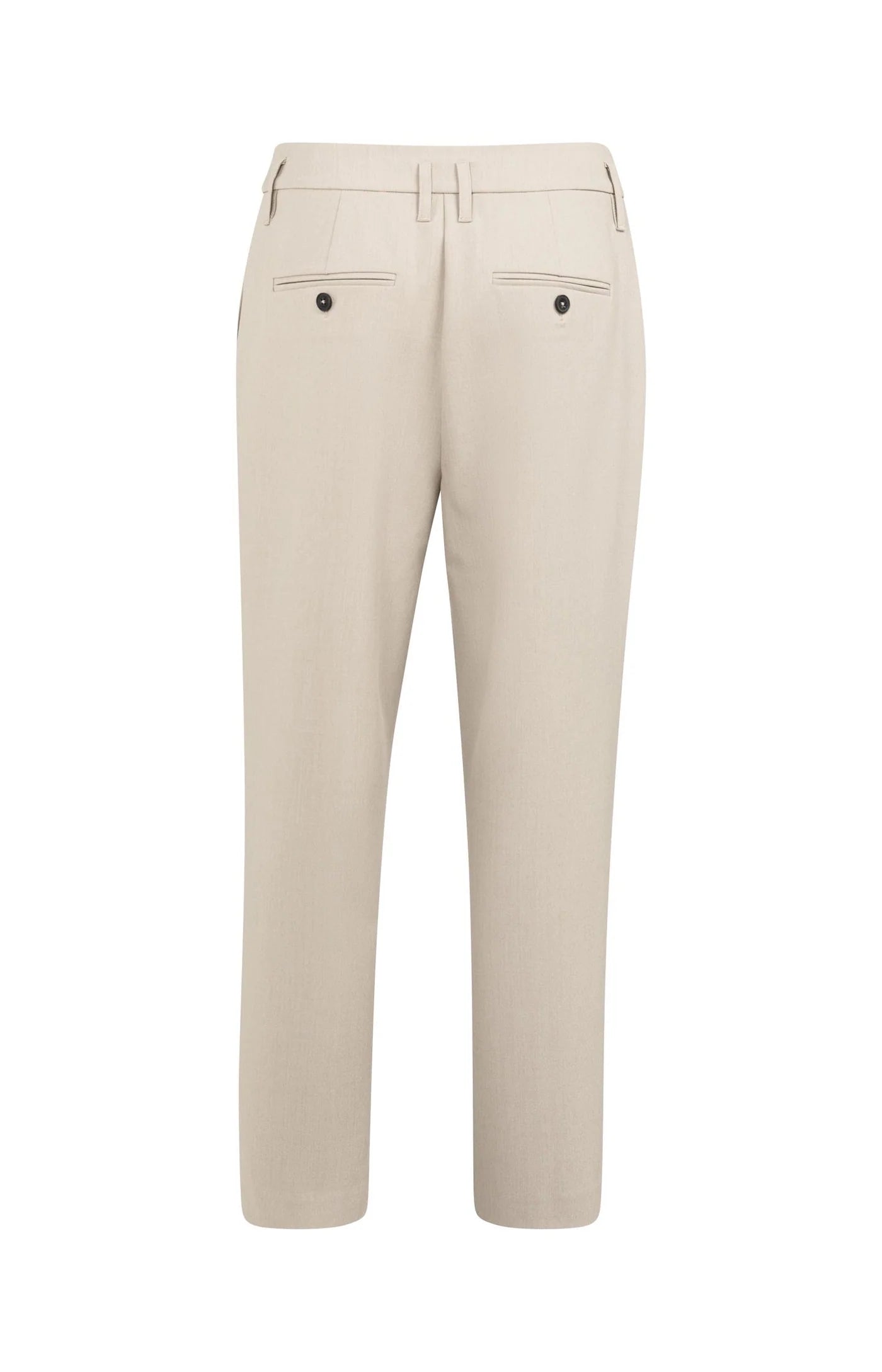 YAYA Geweven Broek Rechte Pijpen En Taillebanddetail Oxford Tan Brown Melange